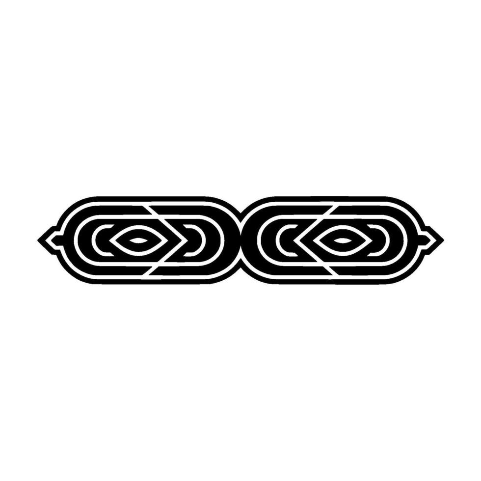 Abstract Geometric Symmetry Black and White Ornament on White Background vector