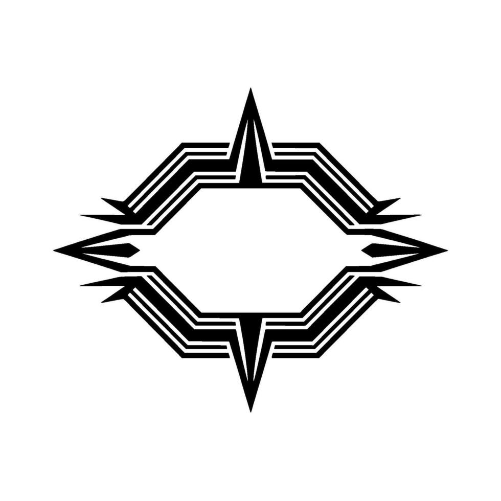 Abstract Geometric Emblem in Black White vector