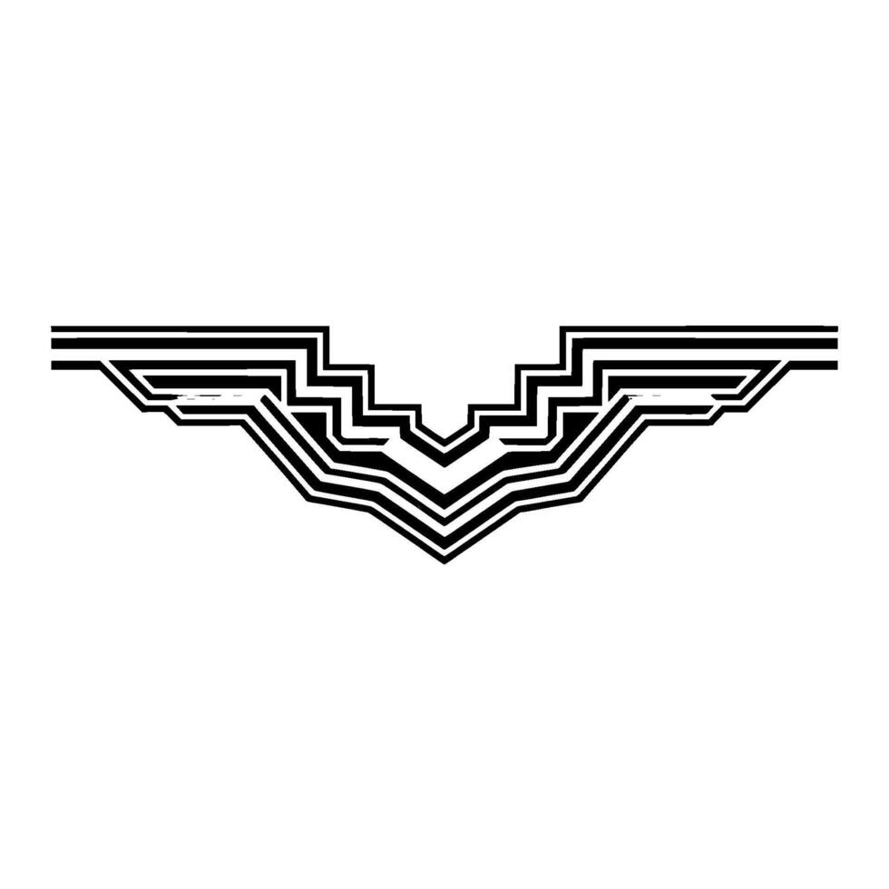 Abstract Geometric Winged Minimalist, Modern, Black White vector