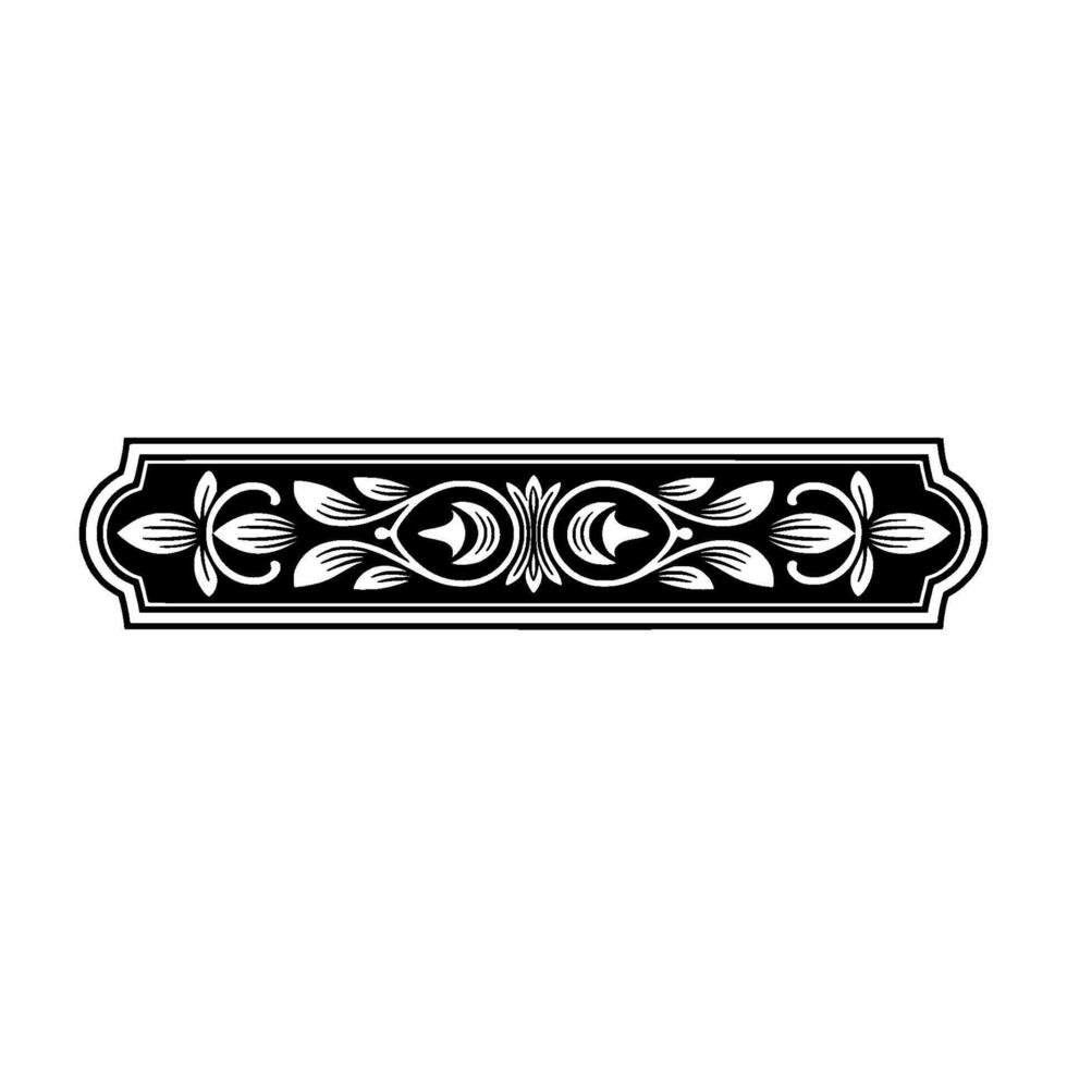 Elegant Black Floral Border on White, Decorative Element, Ornate vector