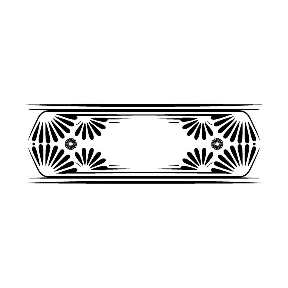 Elegant Art Deco Style Frame with Floral Accents on White vector