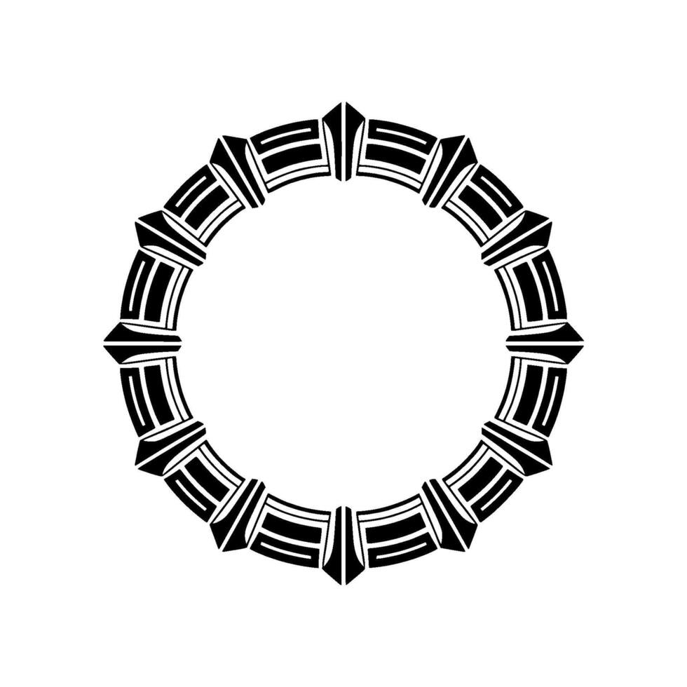Geometric Black and White Circular Border vector