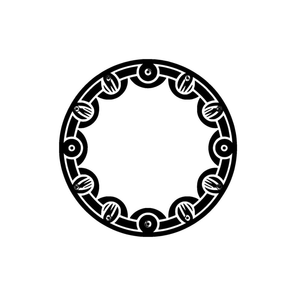 Geometric Circle Ornament on White, Decorative vector