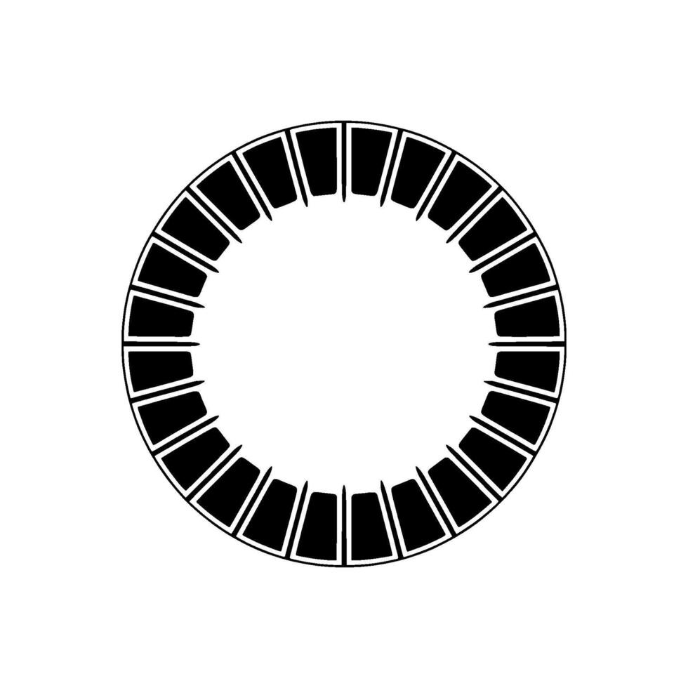 Modern Abstract Geometric Circle in Black and White vector