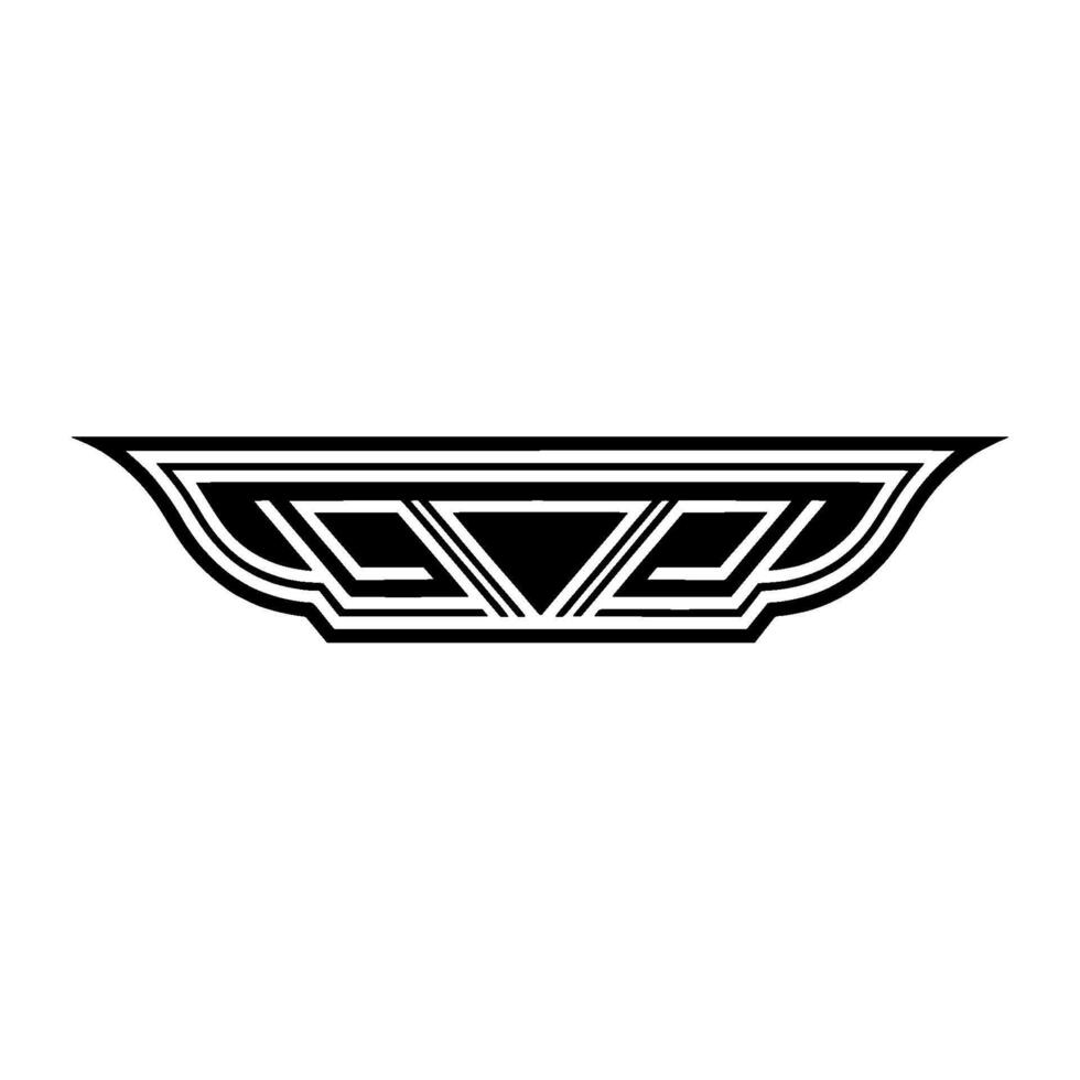 Geometric Art Deco Element, Black and White Ornament vector
