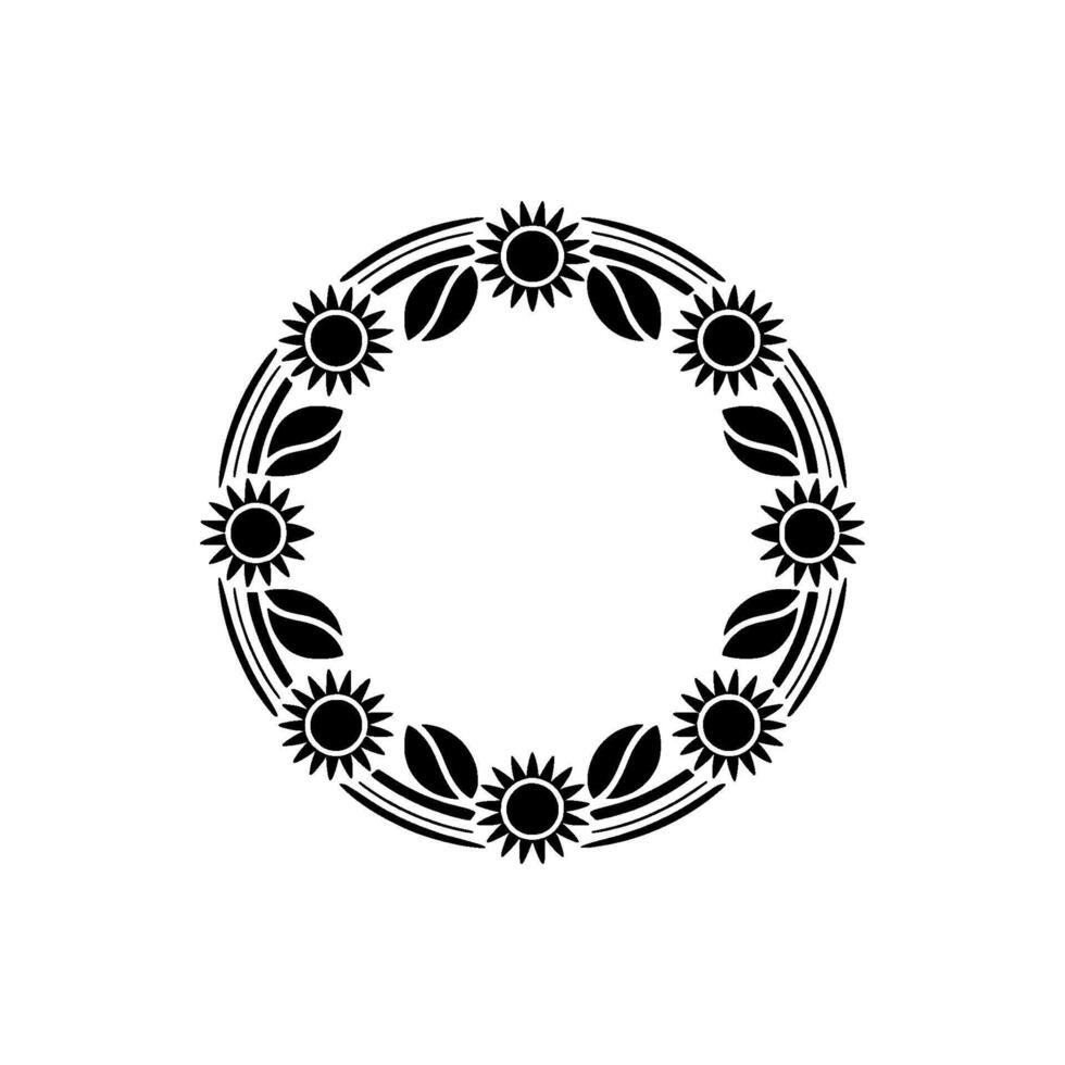 Circular Coffee Bloom Minimalist Emblem of Warmth and Aroma vector