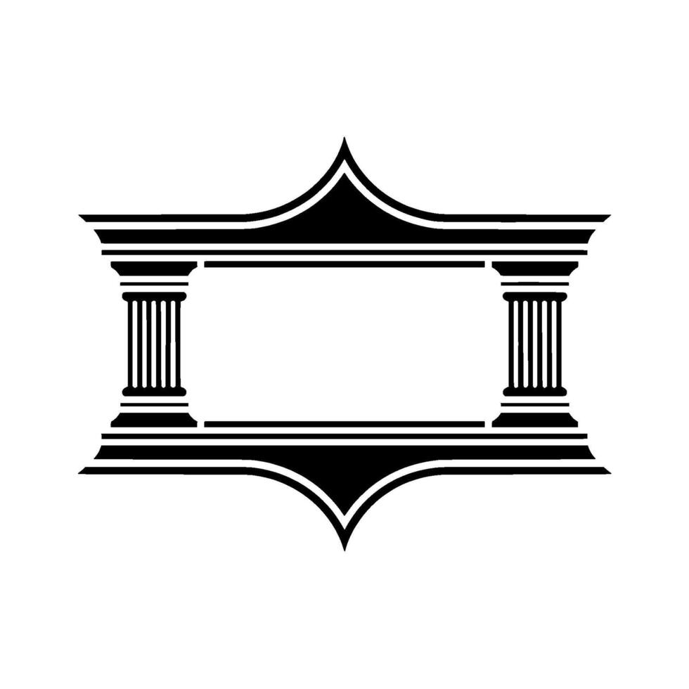 Art Deco Emblem, Classical Columns, Elegant Border vector