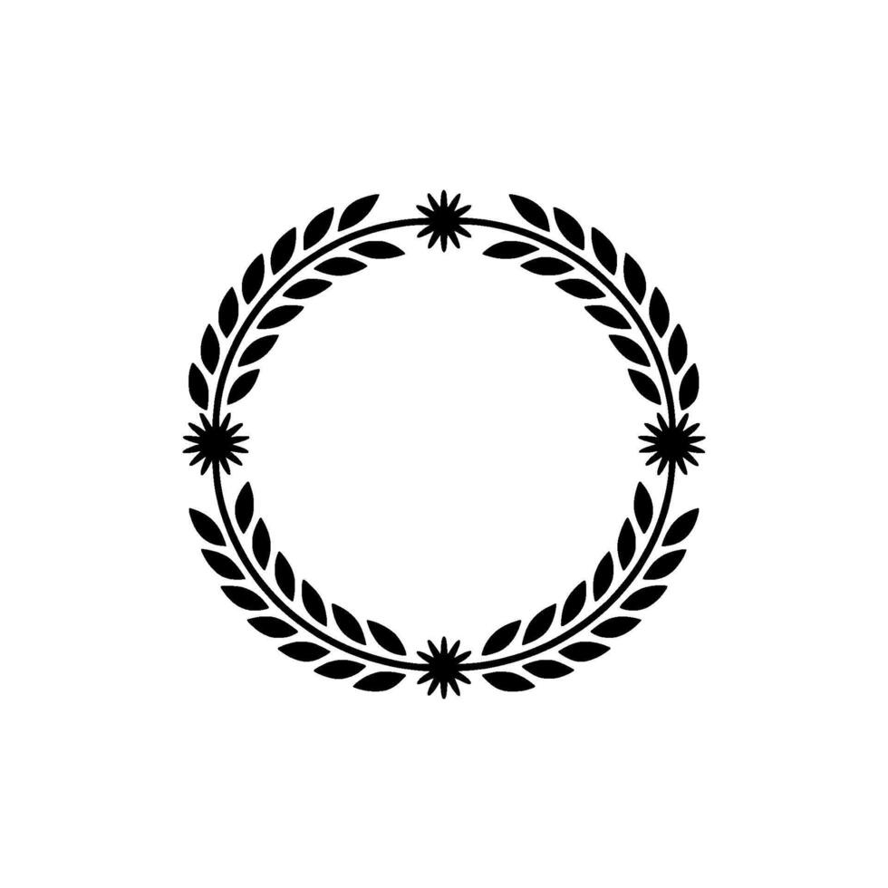 Elegant Black Laurel Wreath, Minimalist vector