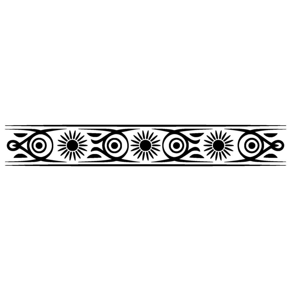 Geometric Tribal Border, Stylized Black, Pattern vector
