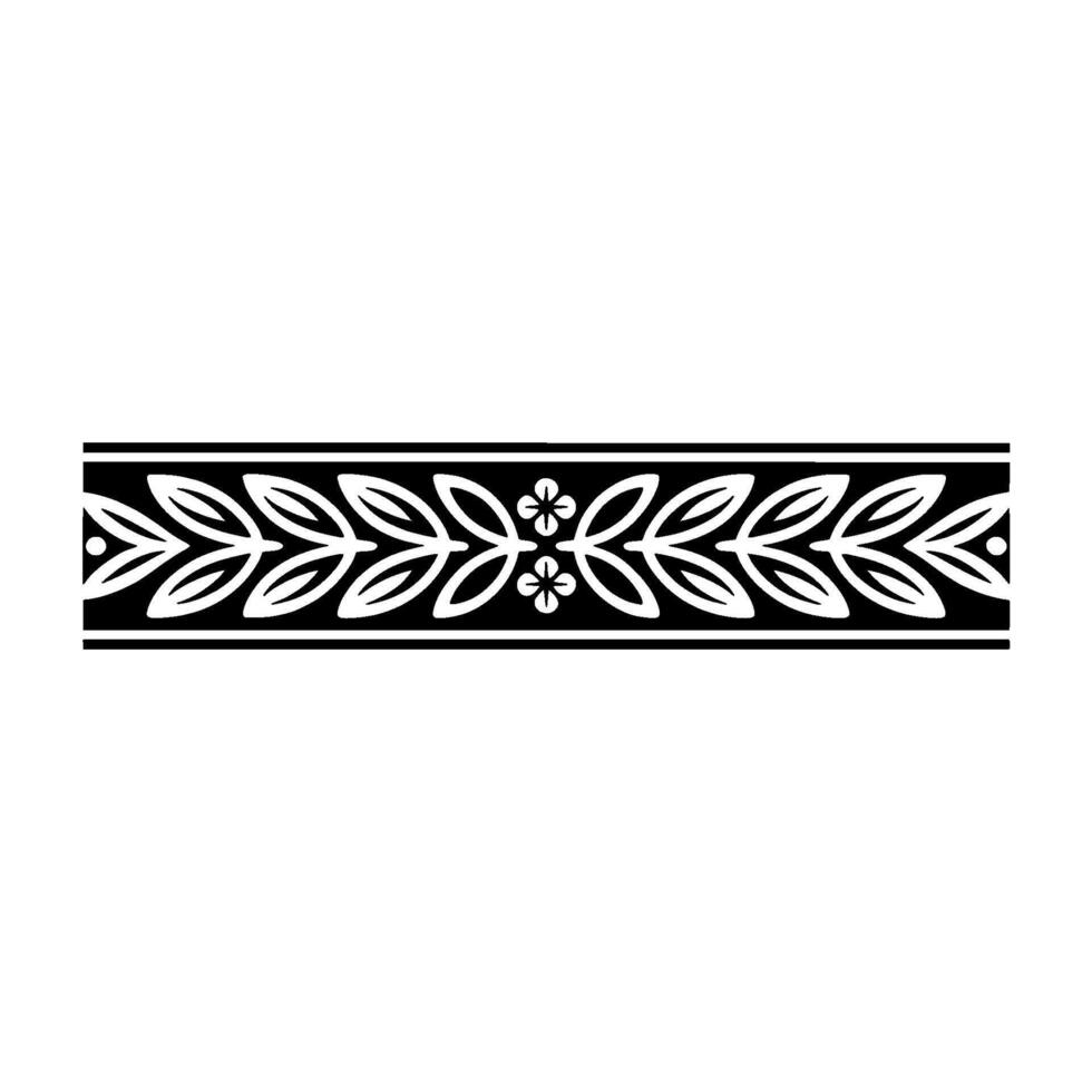 Elegant Black and White Laurel Border vector