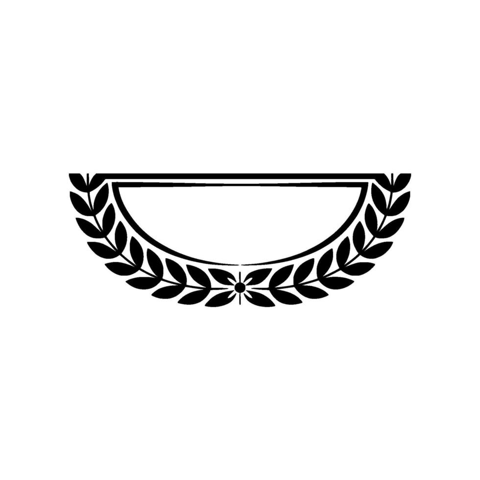 Elegant Laurel Crescent Emblem, Vintage vector