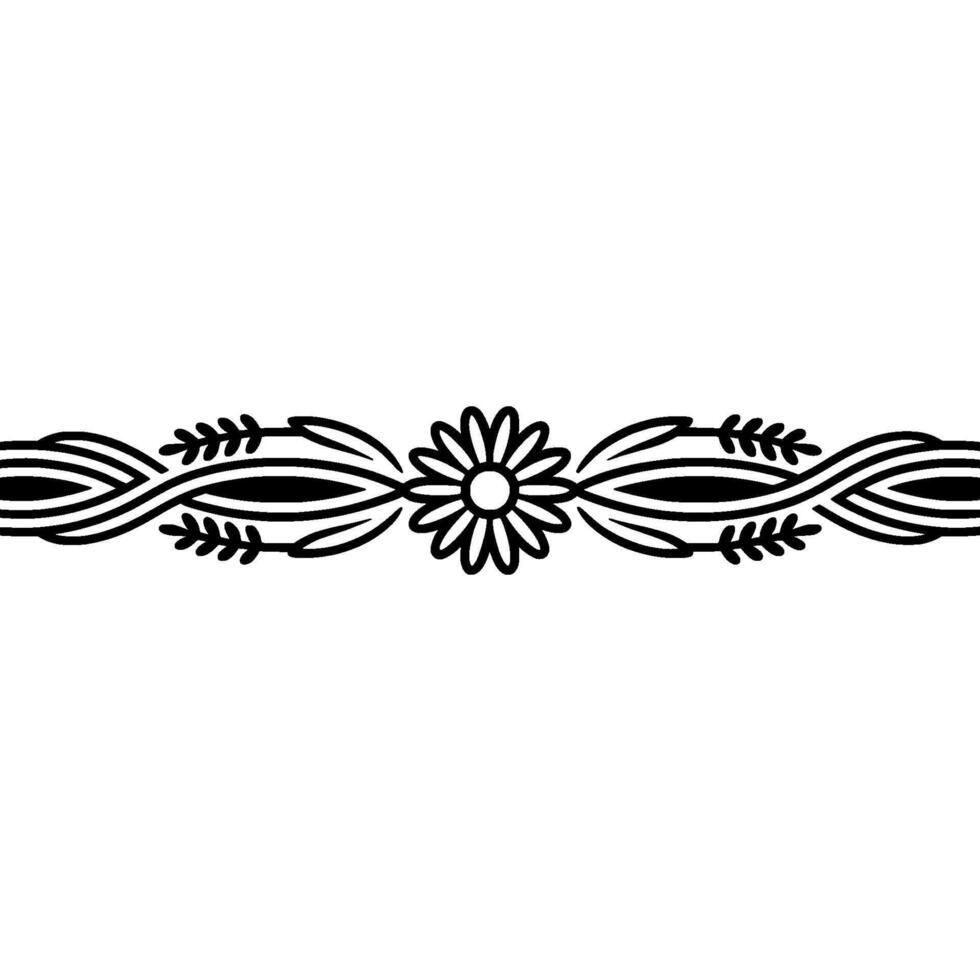 Elegant Floral Border, Vintage Element - Division vector