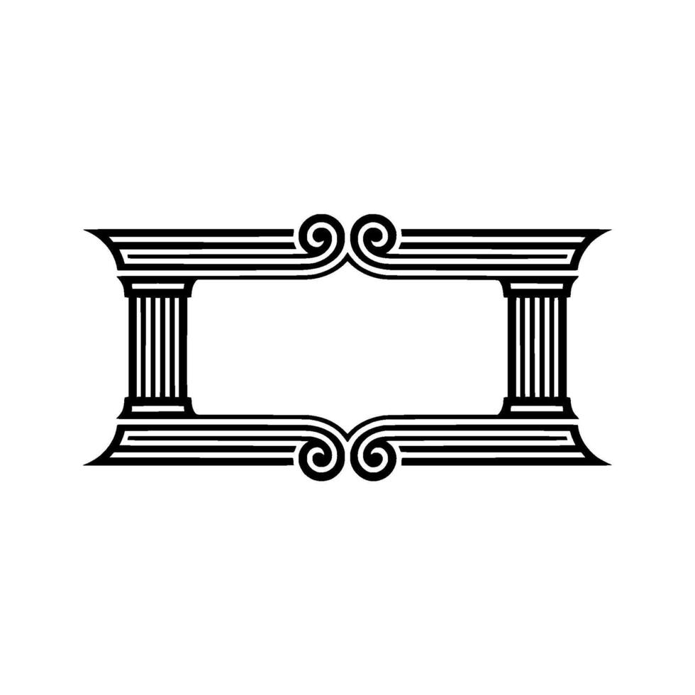Elegant Vintage Frame, Decorative Border, Classic, Columns vector