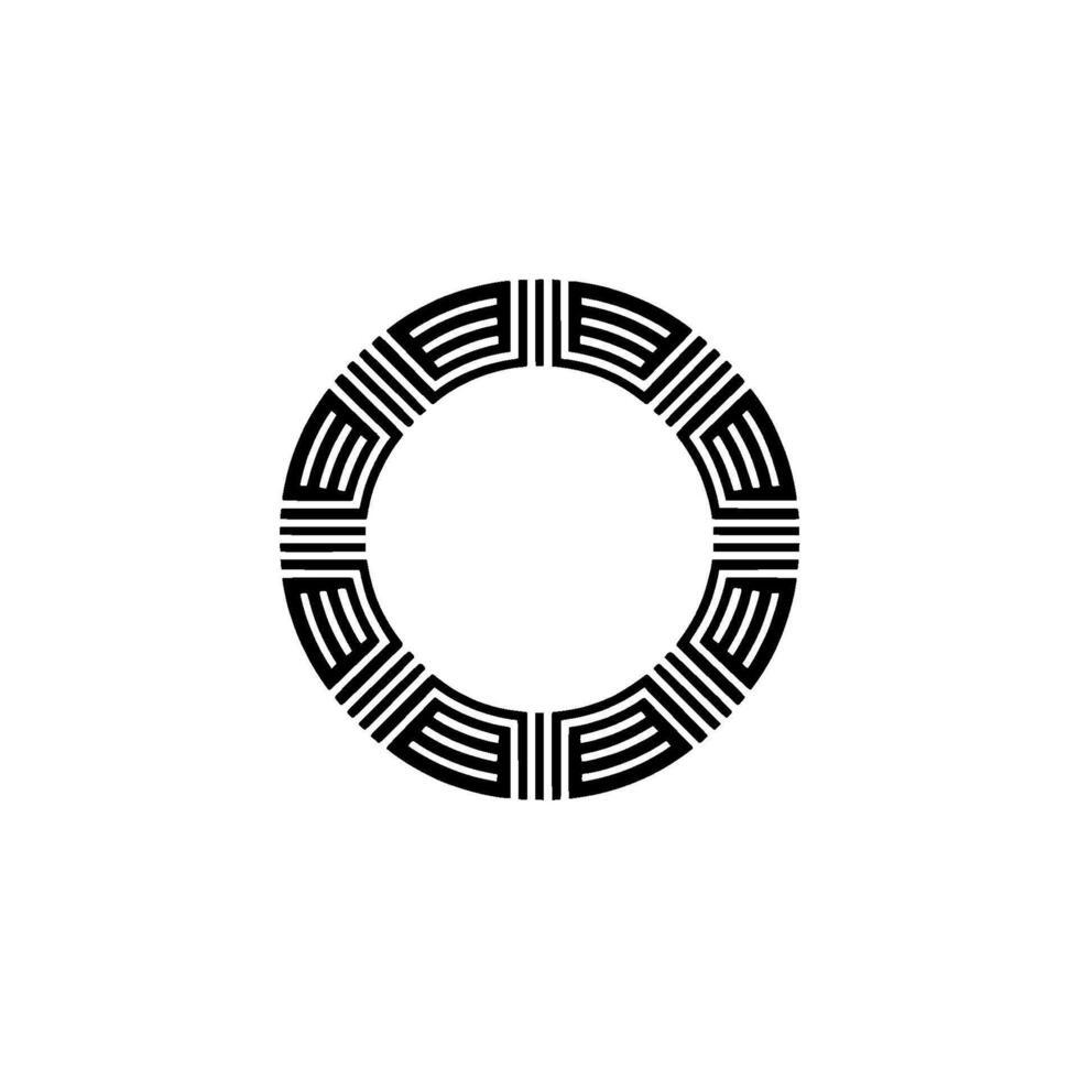 Geometric Circle Pattern, Minimalist , Circular Motif - Line vector