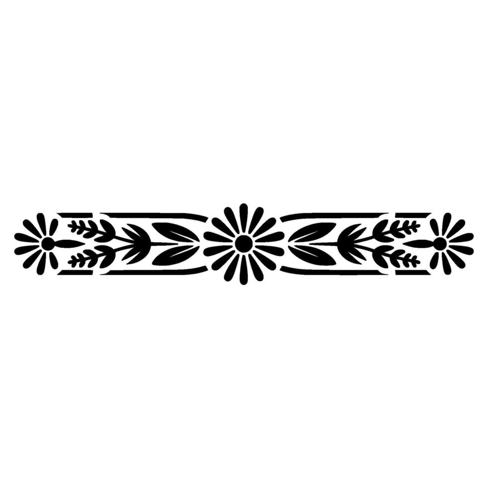 Stylized Floral Border, Vintage Element, Pattern vector