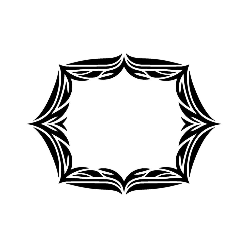 Geometric Tribal Frame, Elegant Outline, Minimalist vector