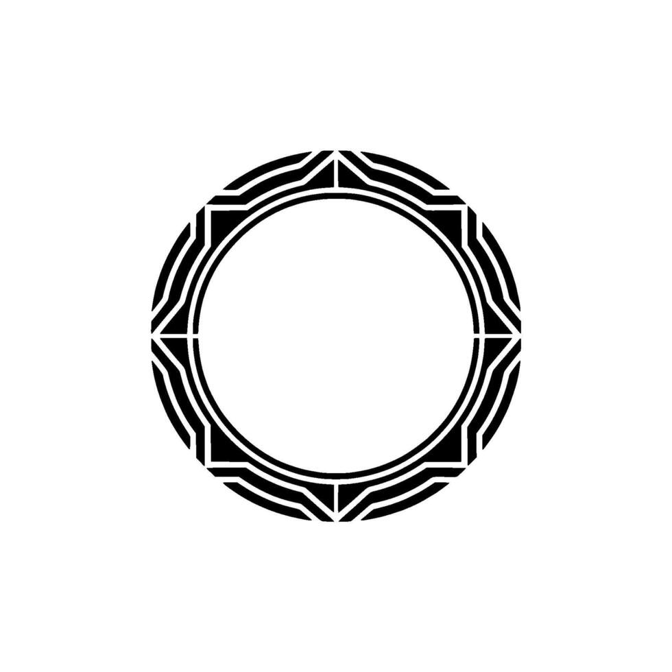 Geometric Circle Emblem, Minimalist , Dark Outline vector