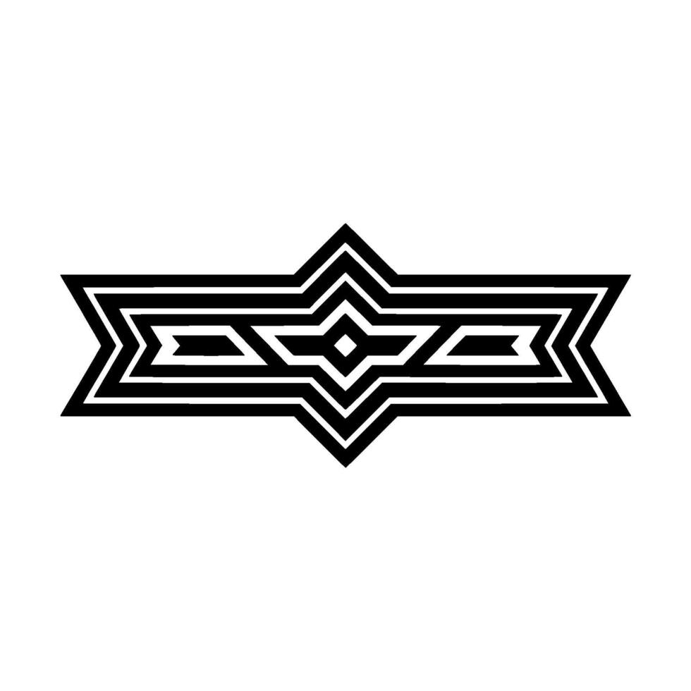 Geometric Starburst Layered Black White Abstract Emblem vector