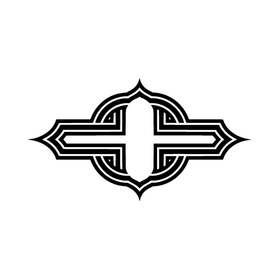 Geometric Arrow Crest, Minimalist Emblem, Vintage Style vector