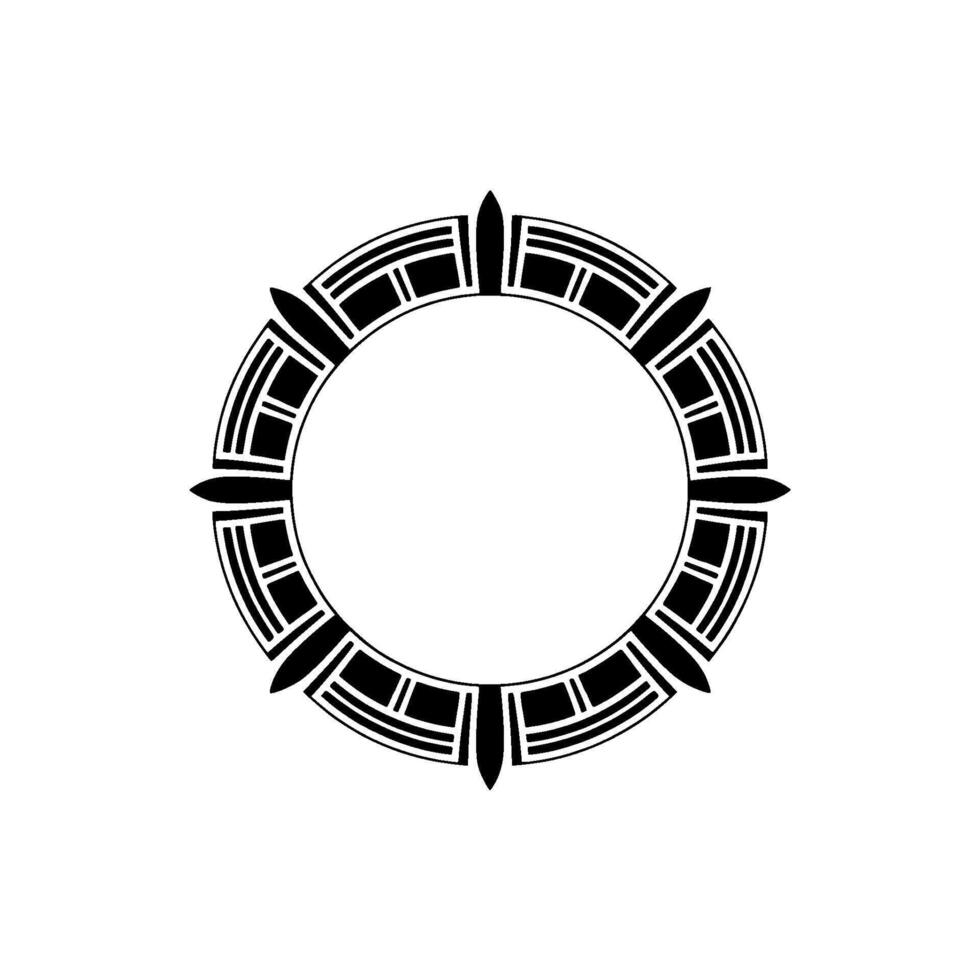 Geometric Tribal Circle, Minimalist , Dark Contrast vector