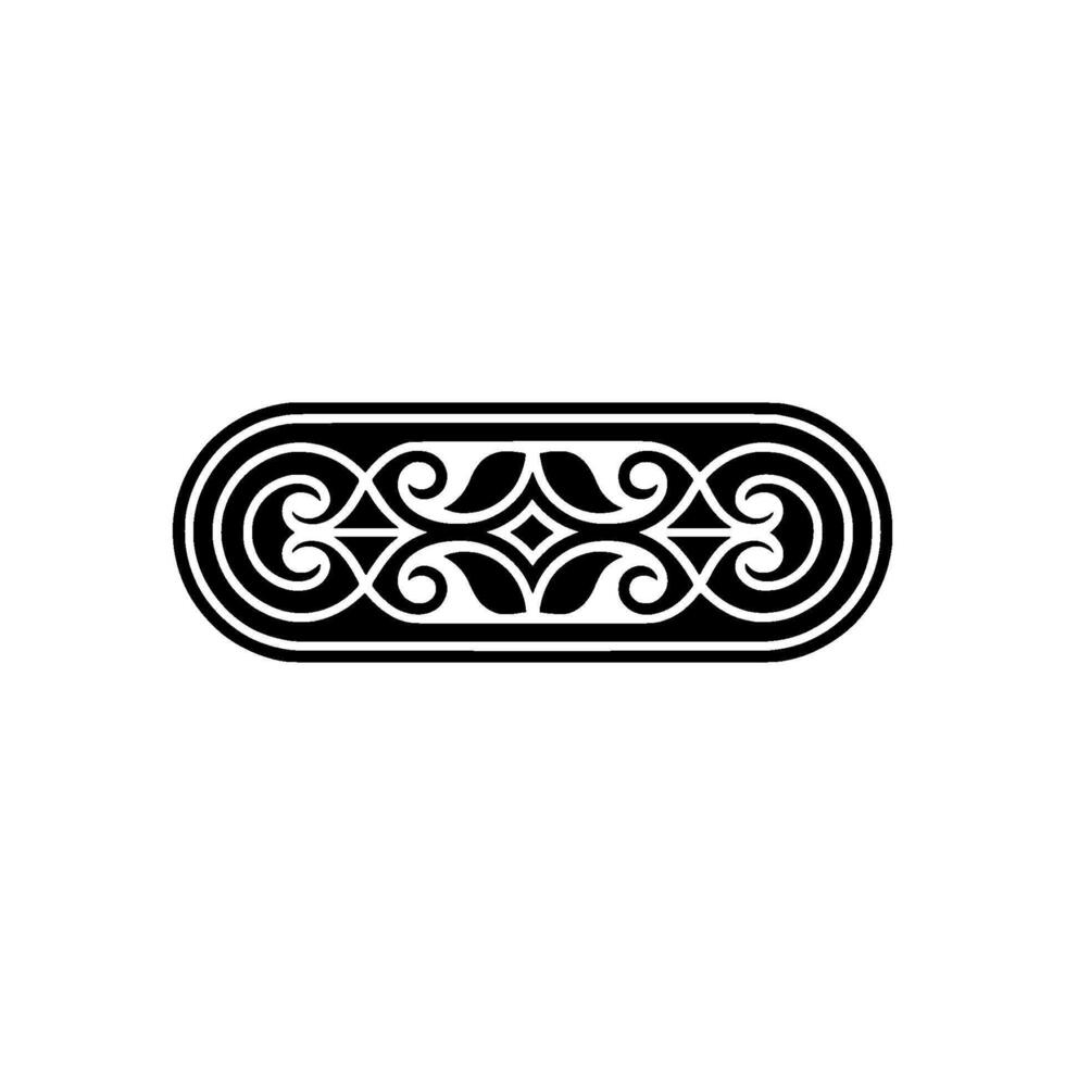 Elegant Oval Ornament, Intricate Black vector