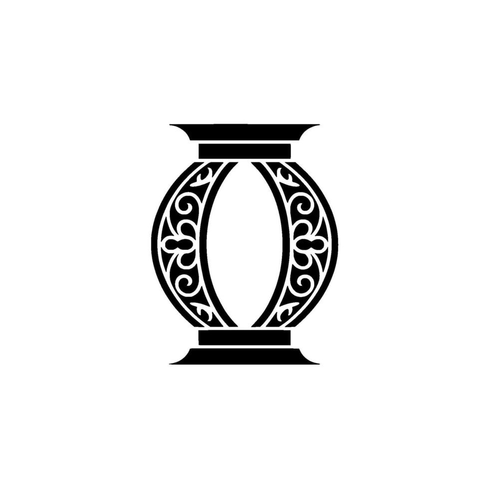 Intricate Ornamental Column Emblem, Vintage Style vector