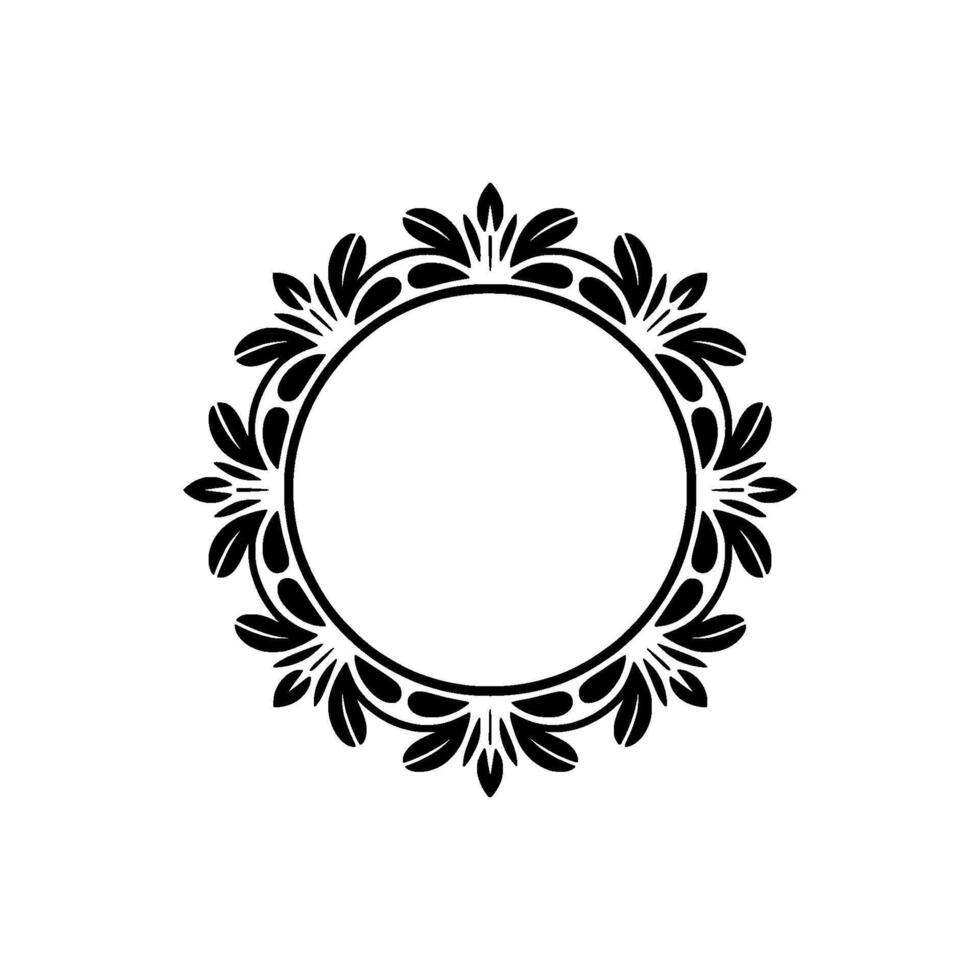 Elegant Botanical Frame, Vintage Style, Minimalist, Wreath vector