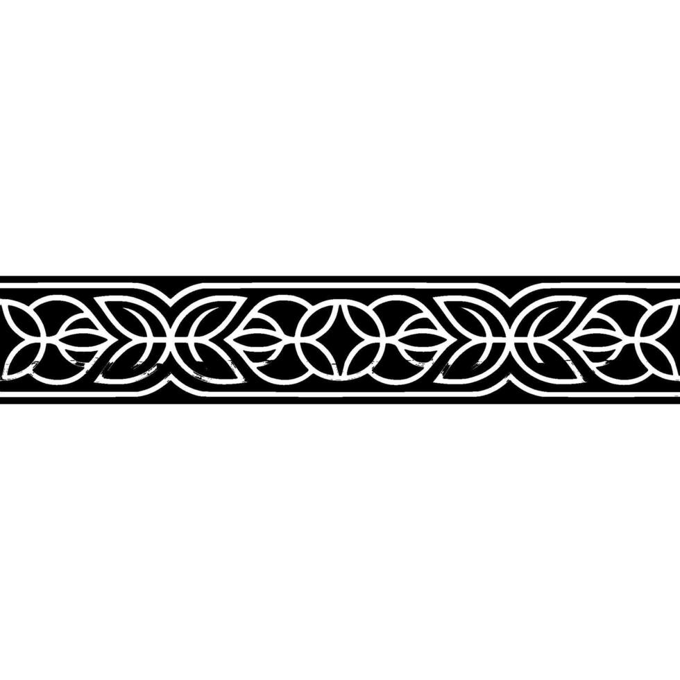 Intricate Celtic Border, Elegant Silver Black vector