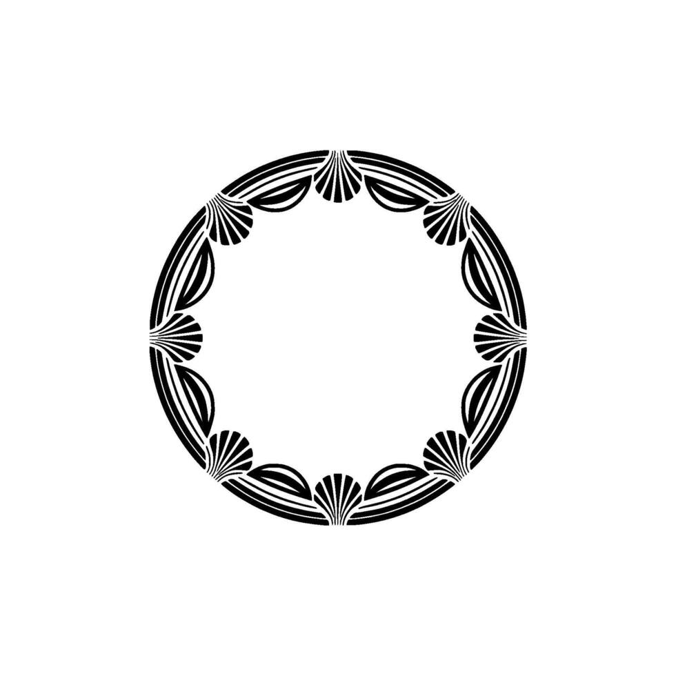 Art Deco Radial Ornament, Elegant Black Frame vector