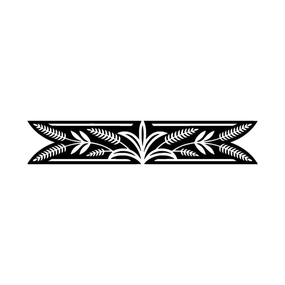 Stylized Black Botanical Border, Elegant Element vector