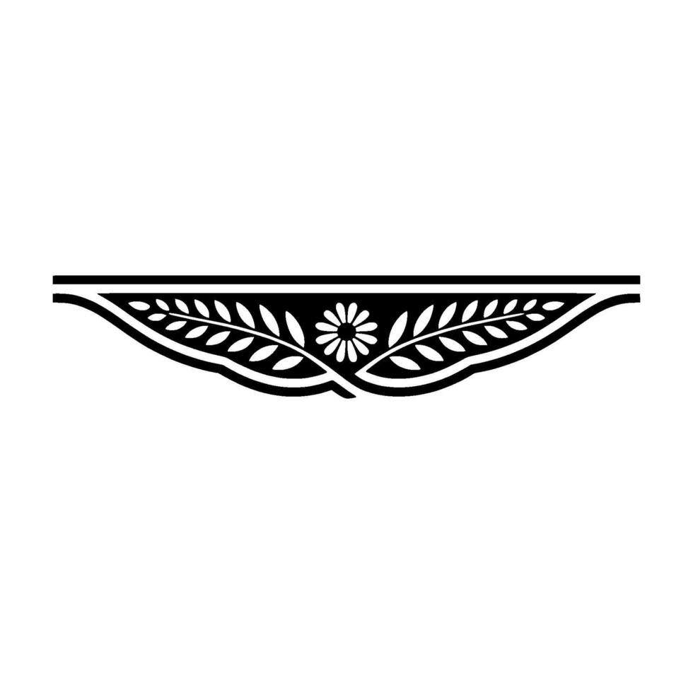 Stylized Leaf Border, Elegant Decorative Element, Floral vector