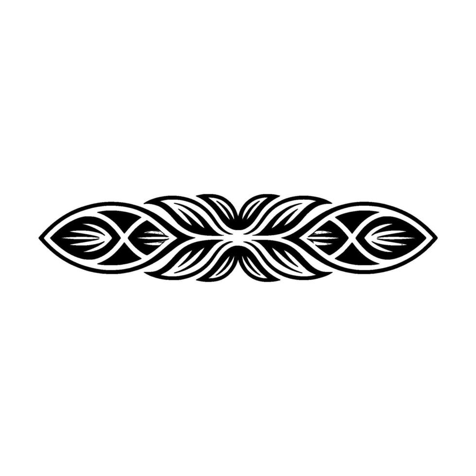 Stylized Tribal Leaf Ornament, Geometric vector