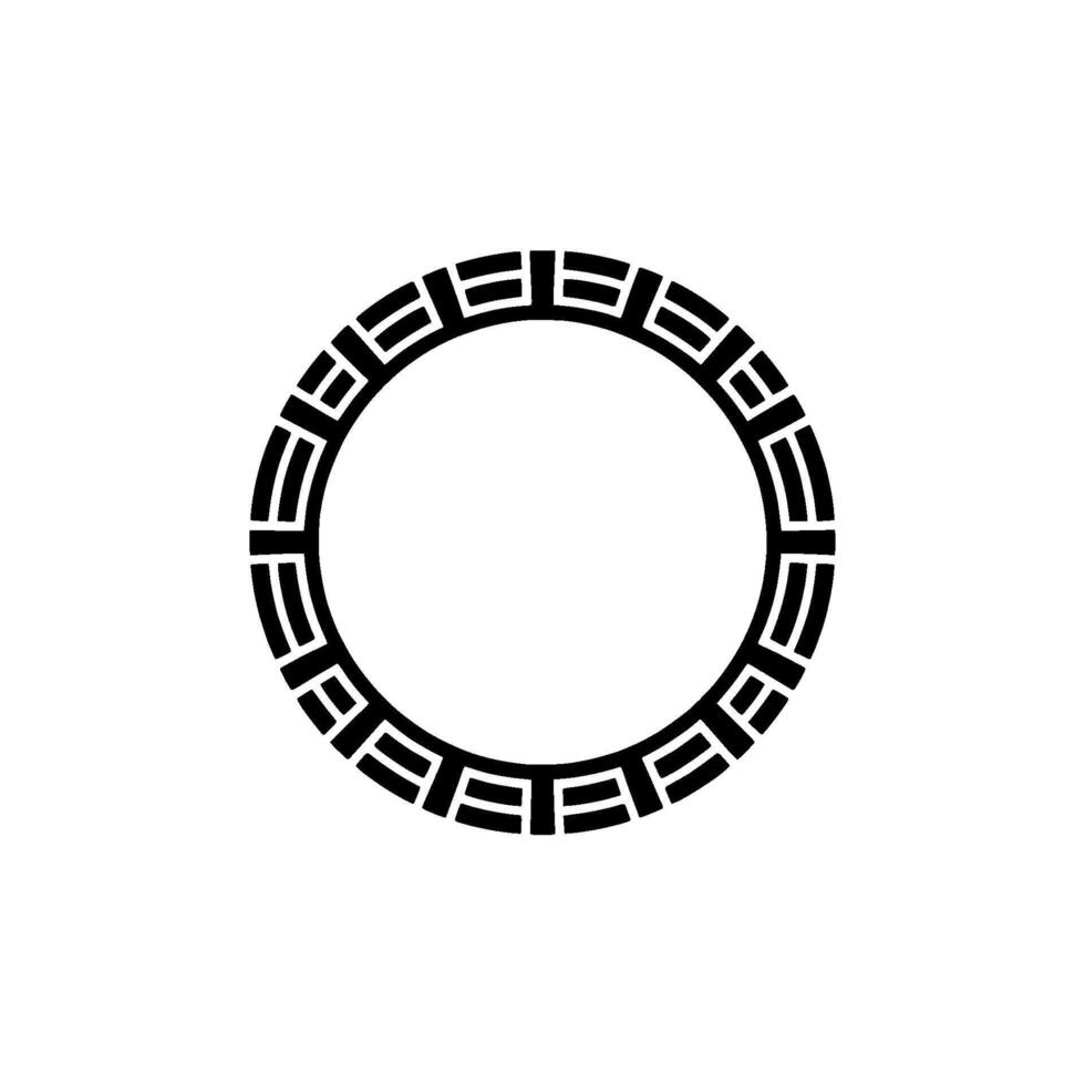 Geometric Aegean Frame, Minimalist - Circle vector