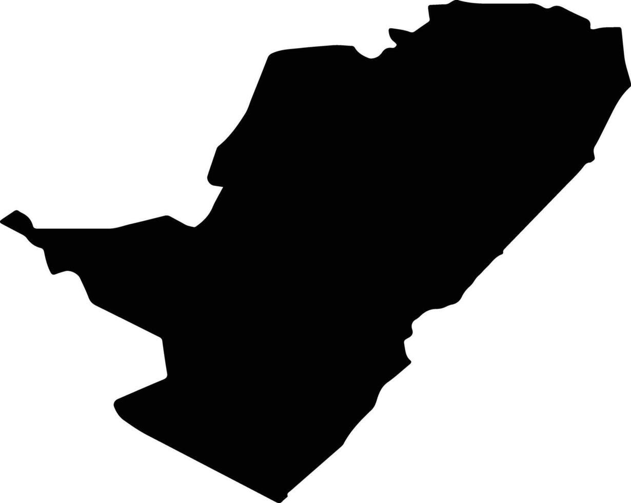 Podgorica Municipality Montenegro silhouette map vector