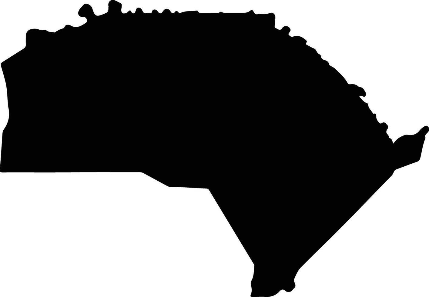 Podor Senegal silhouette map vector
