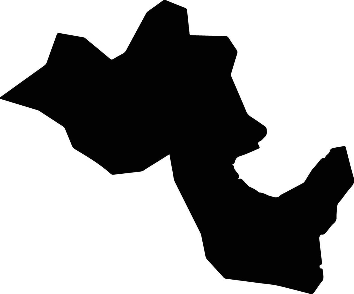 Pohang si South Korea silhouette map vector
