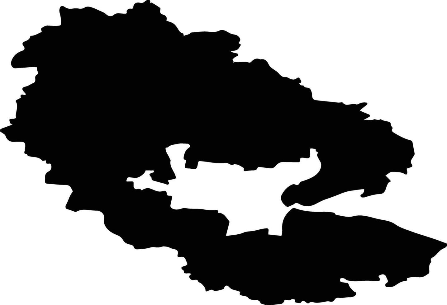 powiat bydgoski Poland silhouette map vector