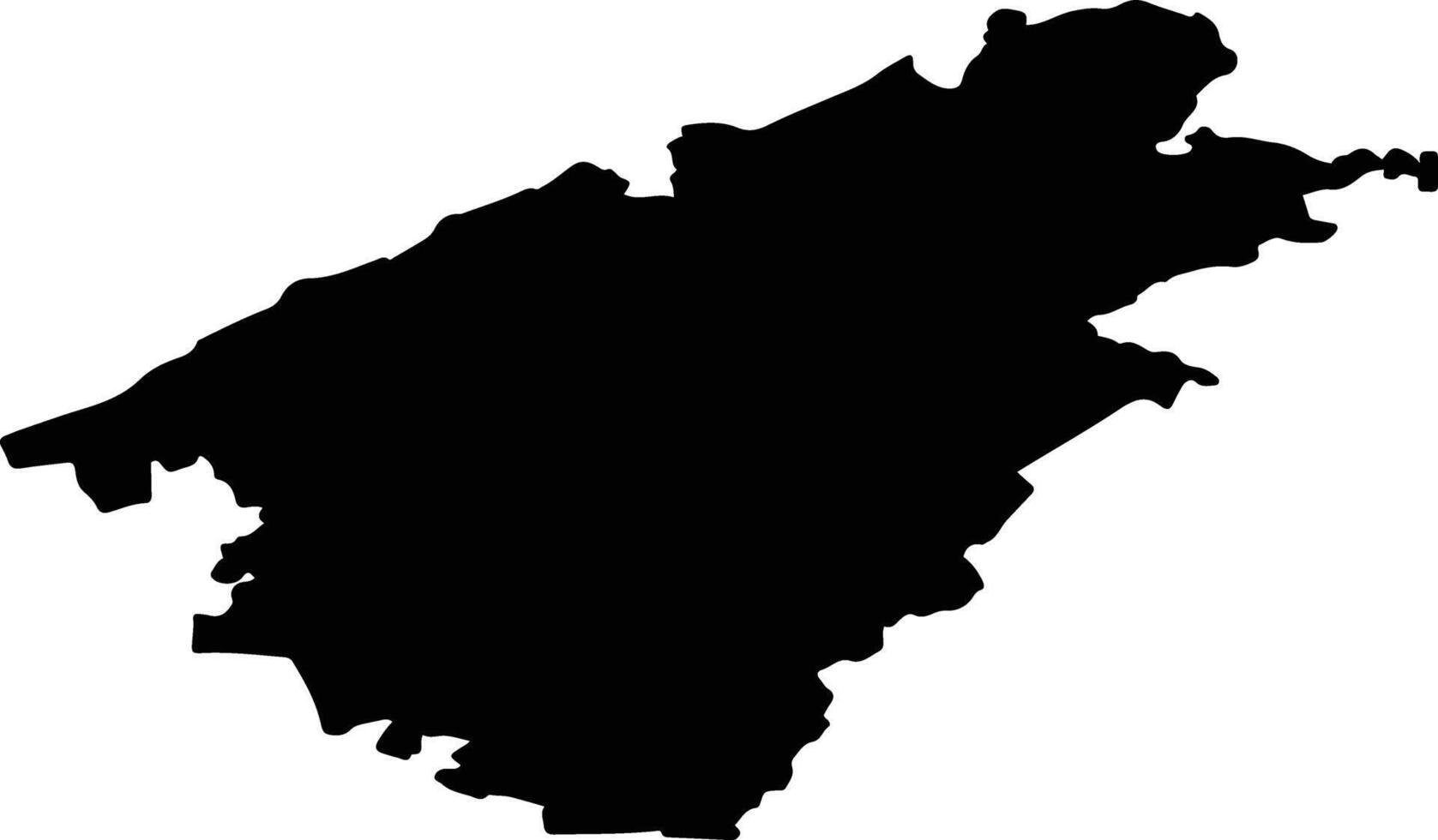 powiat grajewski Poland silhouette map vector