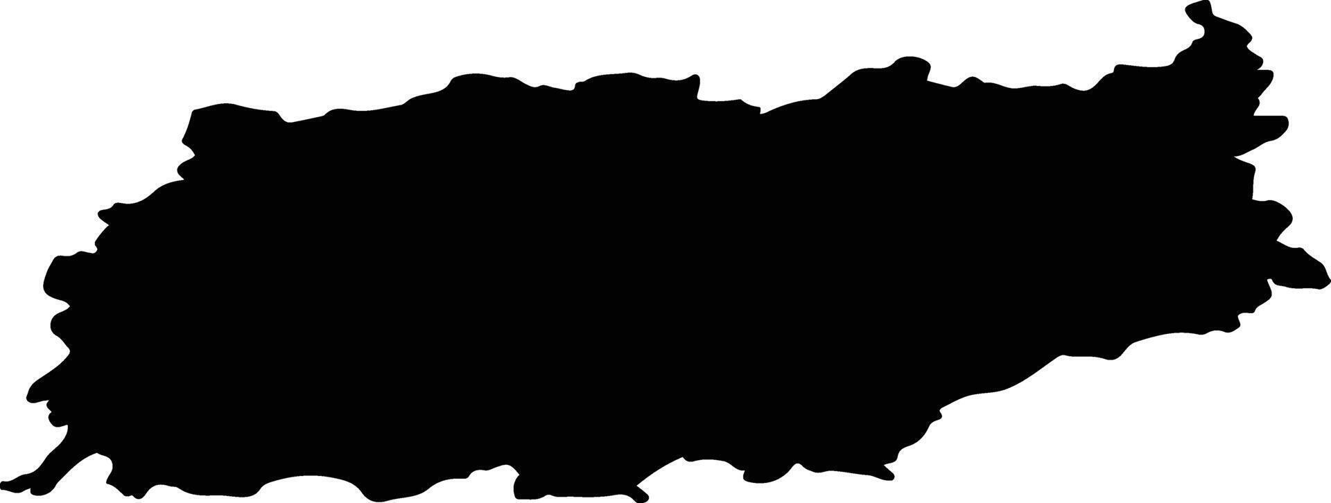 powiat kartuski Poland silhouette map vector