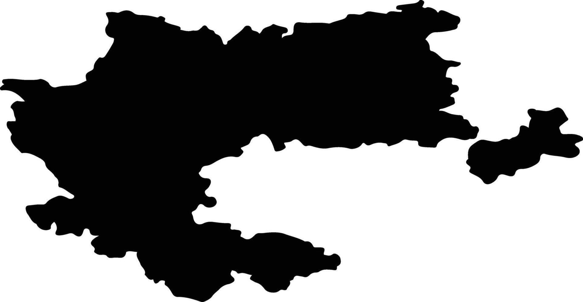 powiat krakowski Poland silhouette map vector