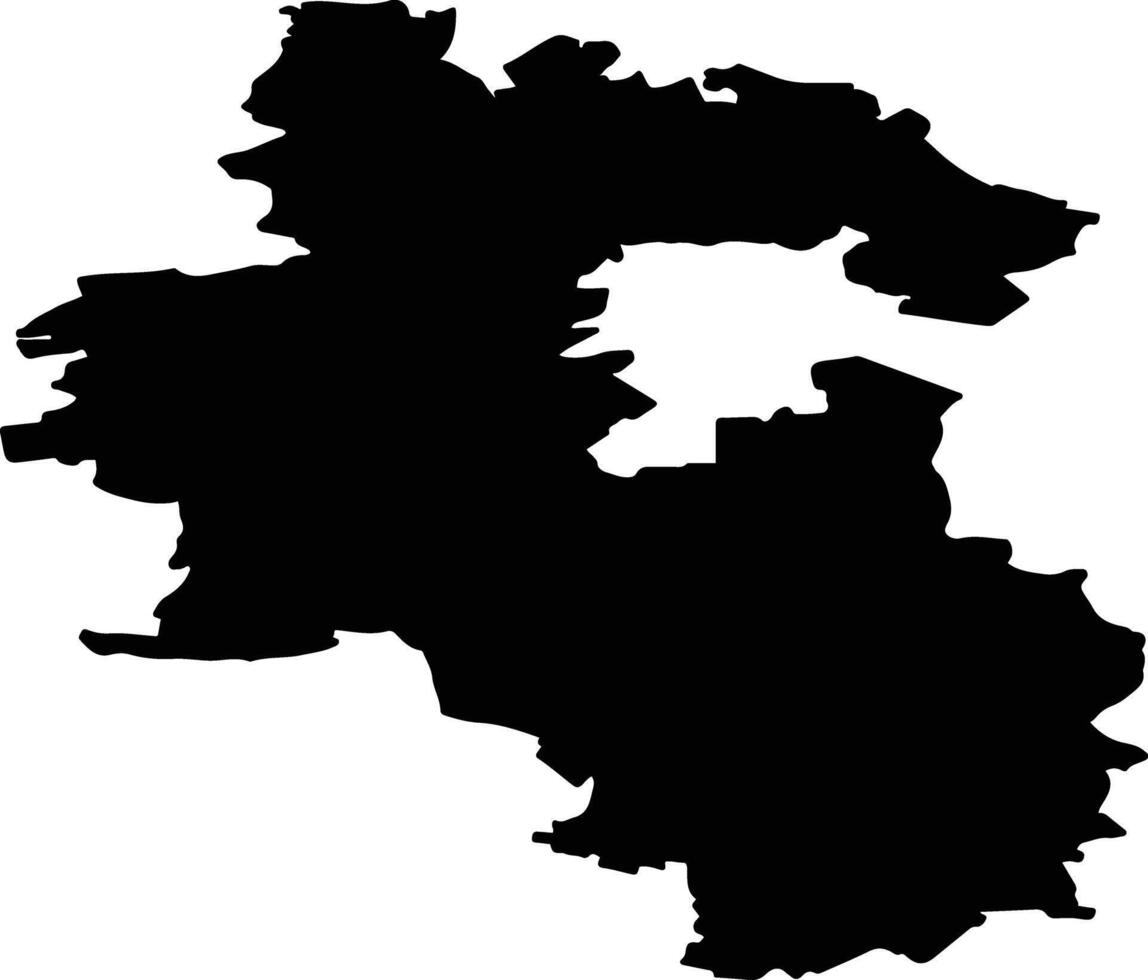 powiat lubelski Poland silhouette map vector