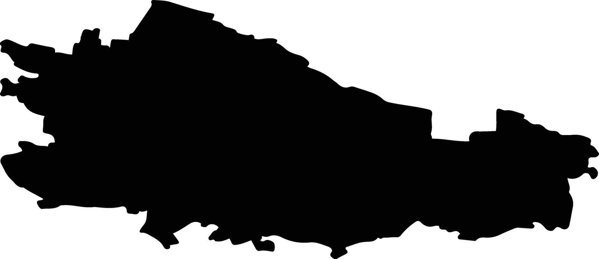 powiat lubartowski Poland silhouette map vector