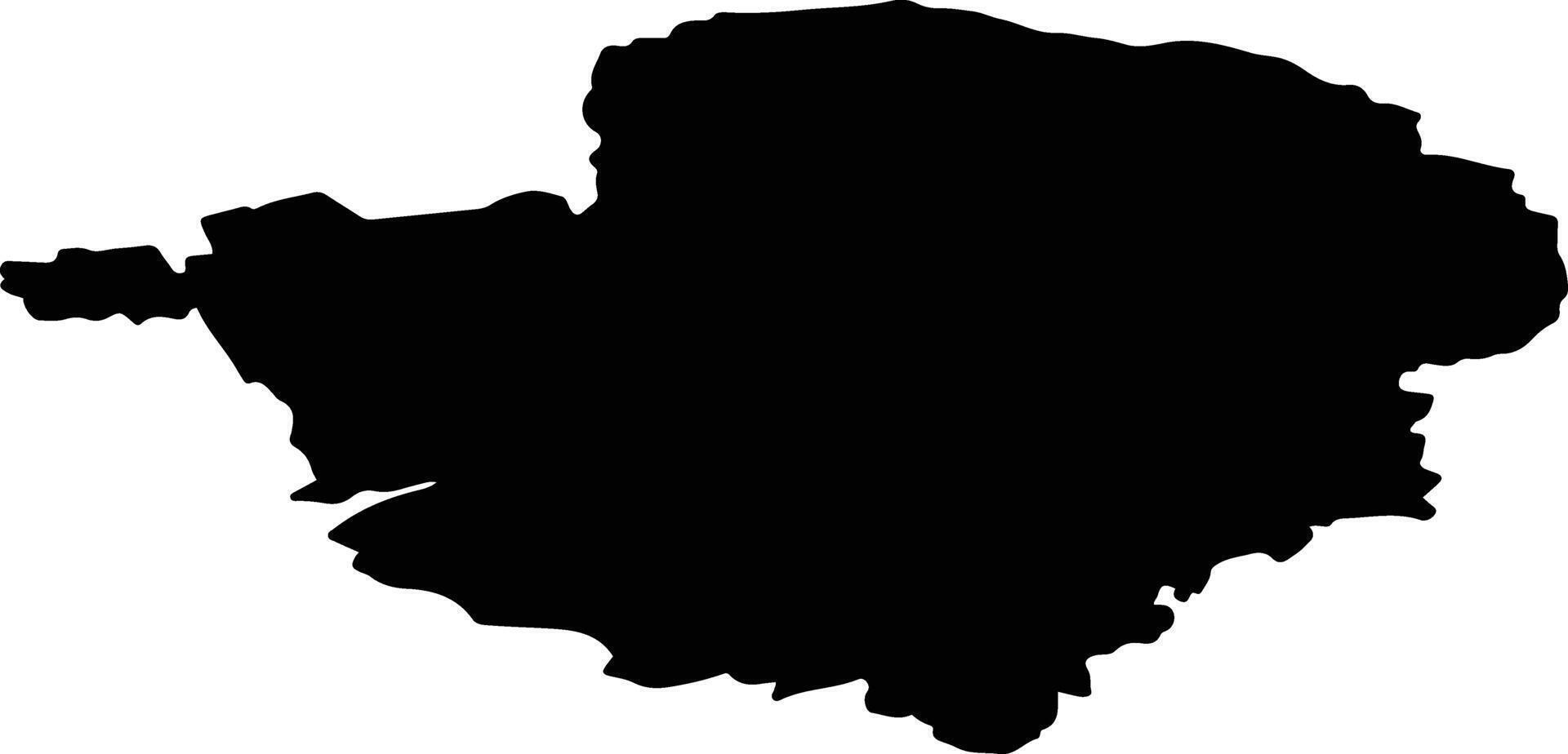 powiat milicki Poland silhouette map vector