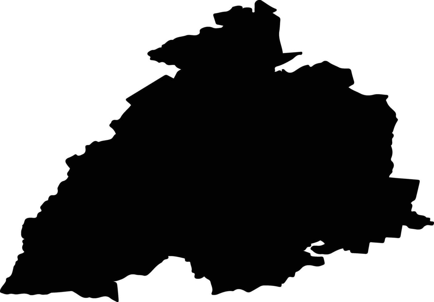 powiat moniecki Poland silhouette map vector