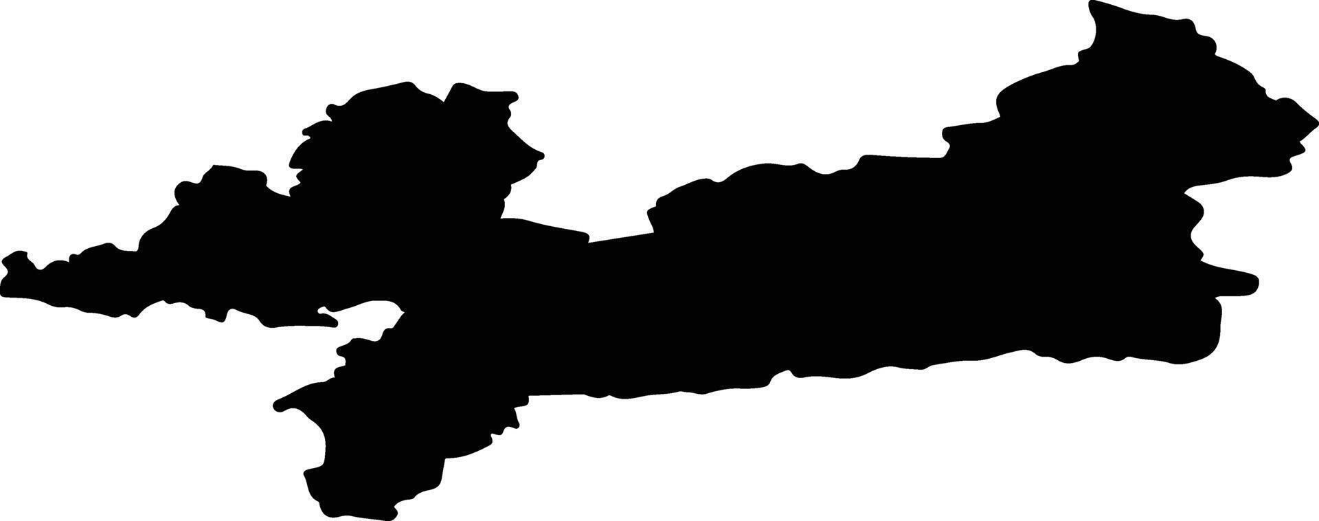 powiat pilski Poland silhouette map vector