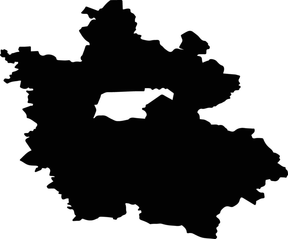 powiat piotrkowski Poland silhouette map vector