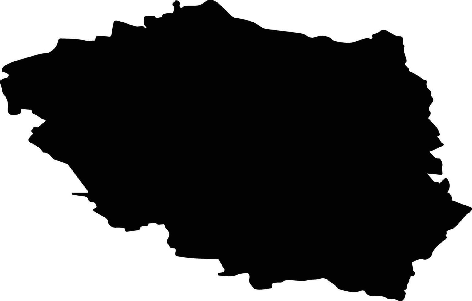 powiat turecki Poland silhouette map vector