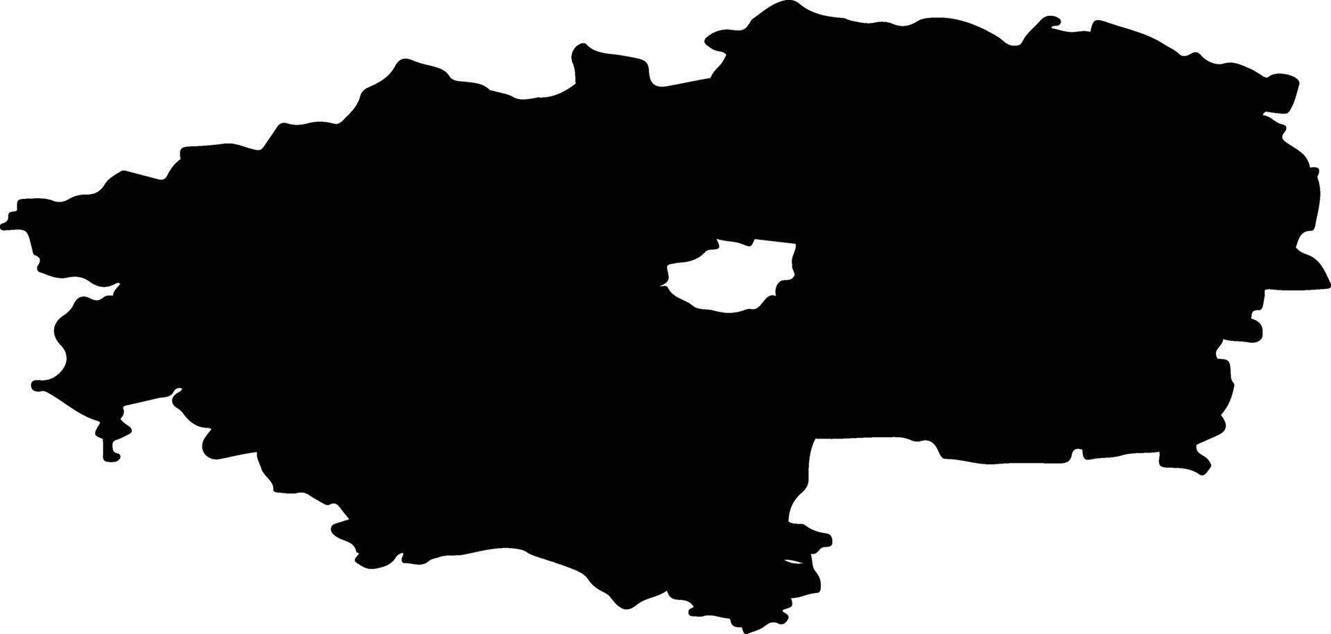 powiat zamojski Poland silhouette map vector