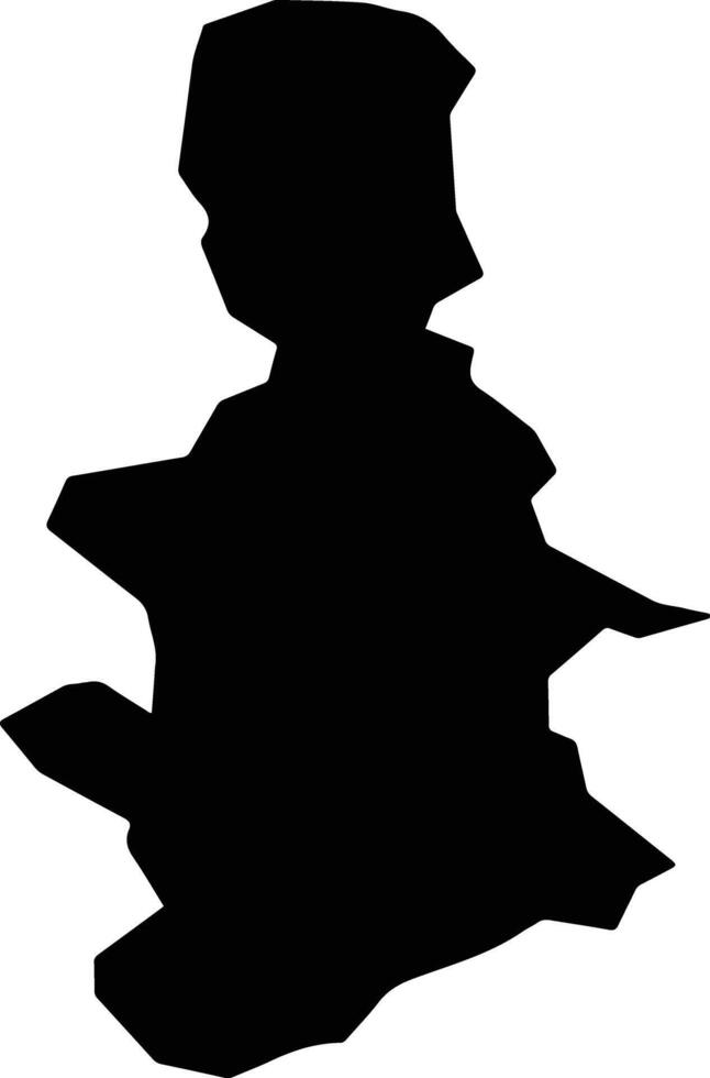 Pozega Municipality Serbia silhouette map vector