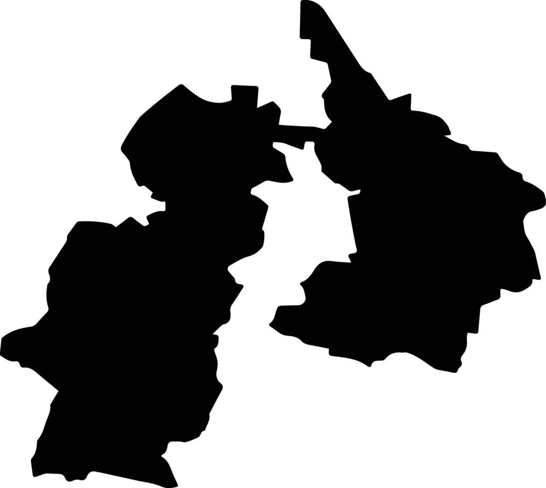 Prigorodny District Russia silhouette map vector